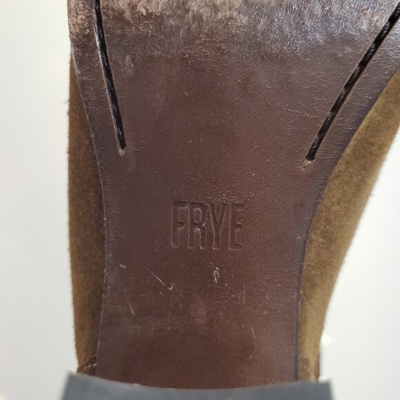 Frye Meghan Suede Ankle Buckle Strap Cut Out Heel Booties Womens Size 9 Brown - Picture 10 of 13